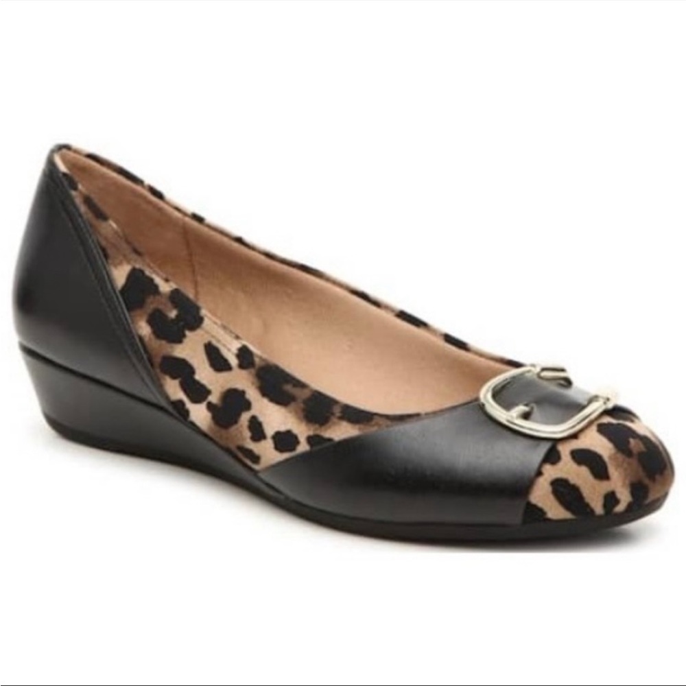 New in Box! Abella True Comfort Fina Black Multiple Leopard Wedge Size 8.5 & 7